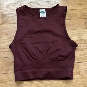 Never worn Gymshark Sweat Seamless Midi Tank in maroon